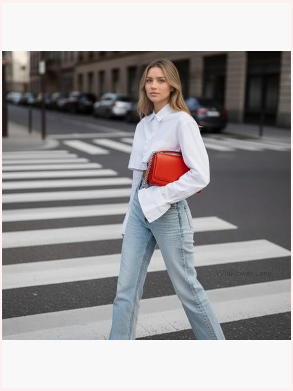 Long Sleeve Button Down Crop Blouse Loose Fit Irregular Hem Top - Picture 2 of 7